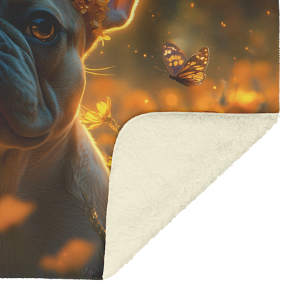 French_Bulldog_with_Flower_Crown_in_Wild_H_Blanket_Sherpa_Mockup.png