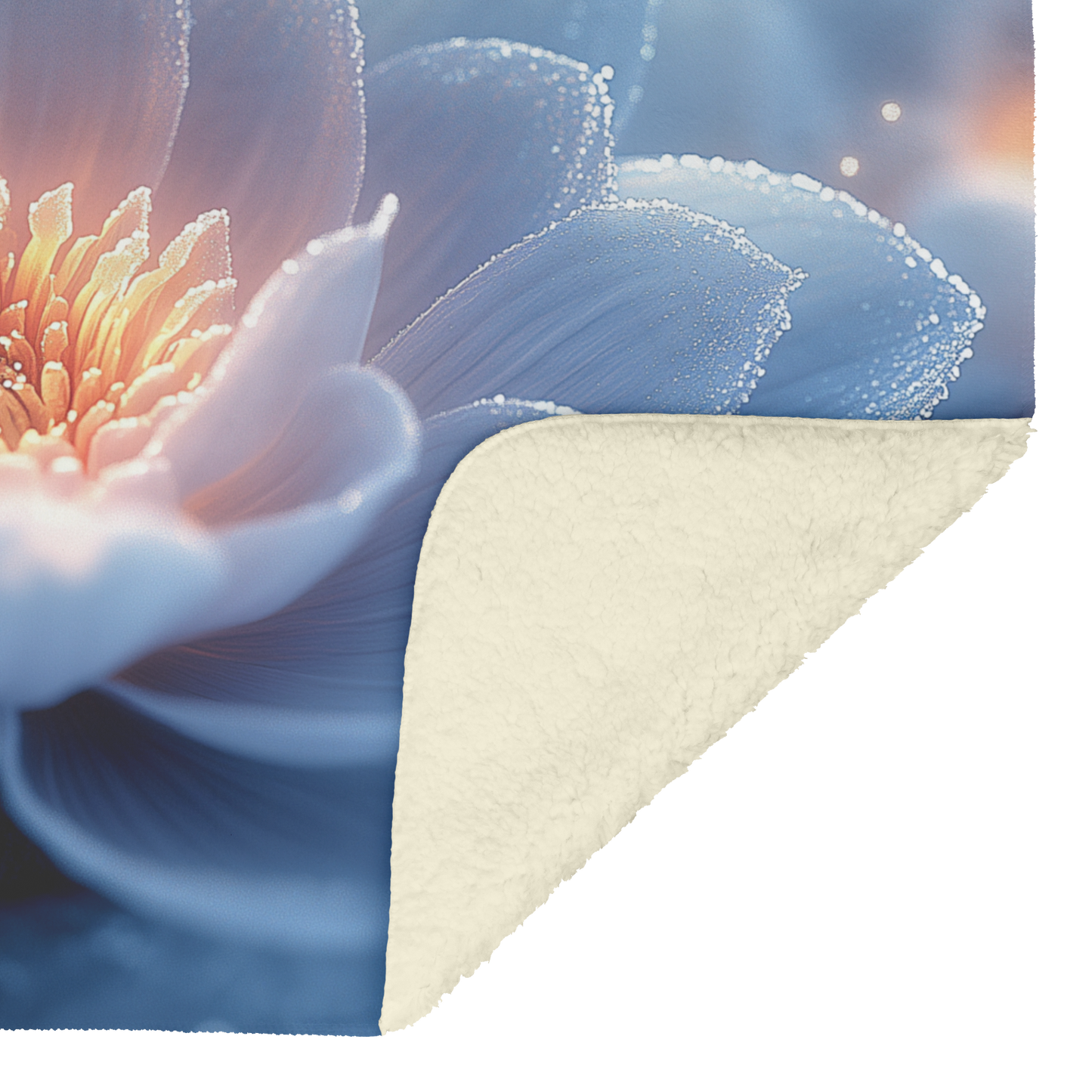 Frosted_Glowing_Dahlias_with_Snowflakes__H_Blanket_Sherpa_Mockup.png