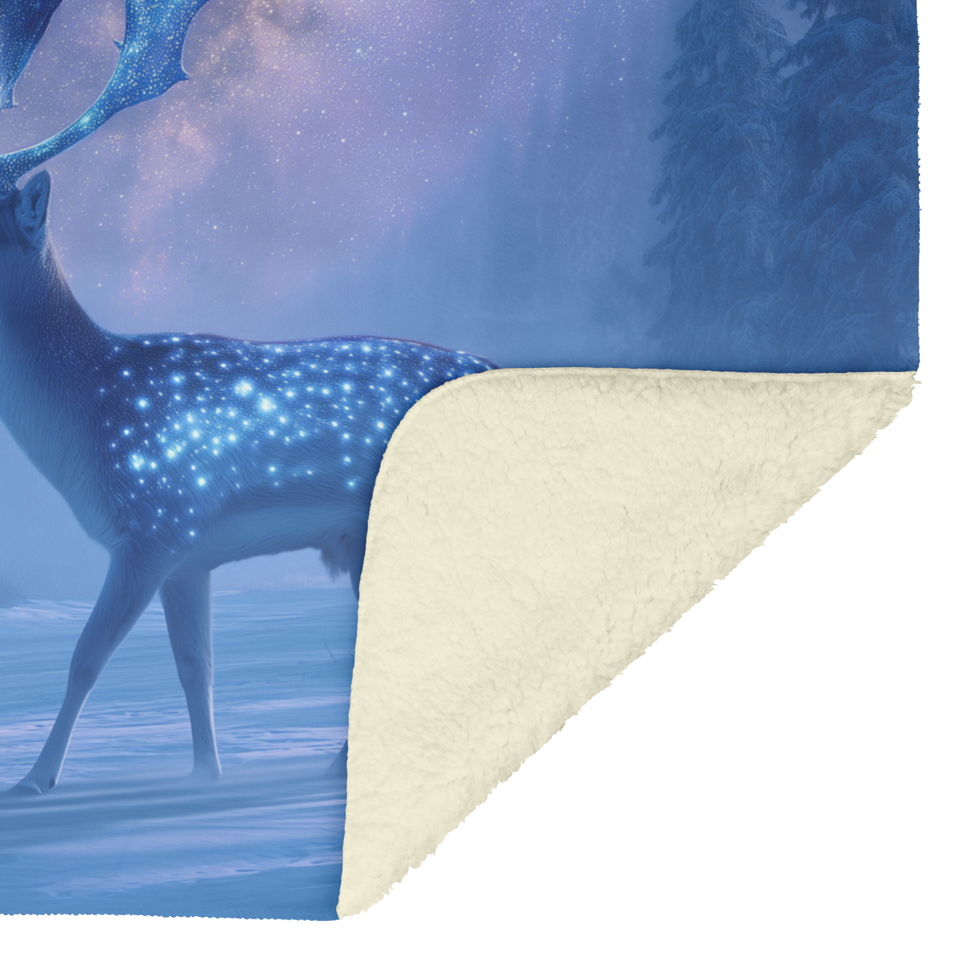 Galaxy_Deer_Crystal_Antlers_Snow_Forest__H_Blanket_Sherpa_Mockup.png