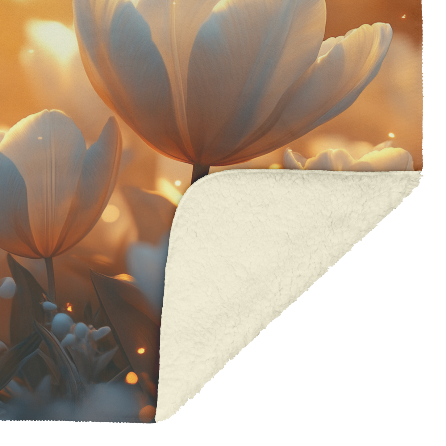 Garden_of_Glowing_White_Tulips_with_Gold_H_Blanket_Sherpa_Mockup.png