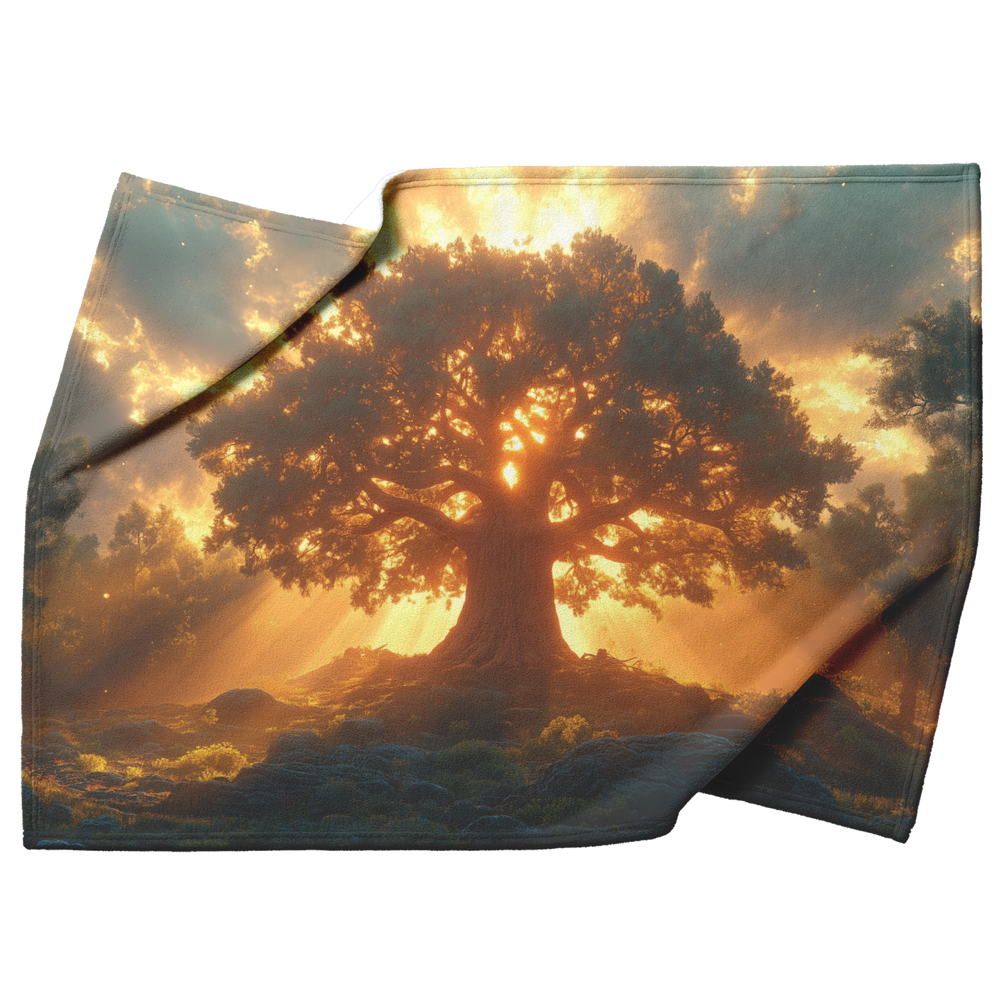 General_Sherman_Tree_with_Golden_Light_T_H_Blanket_Top_Bottom_Folds_Mockup.png