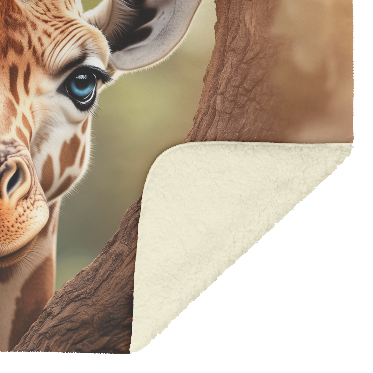 Giraffe Peeking Through Heart Shaped Vine Opening Sherpa Fleece Throw Blanket Cute Cozy Design Loving Valentines Day Gift