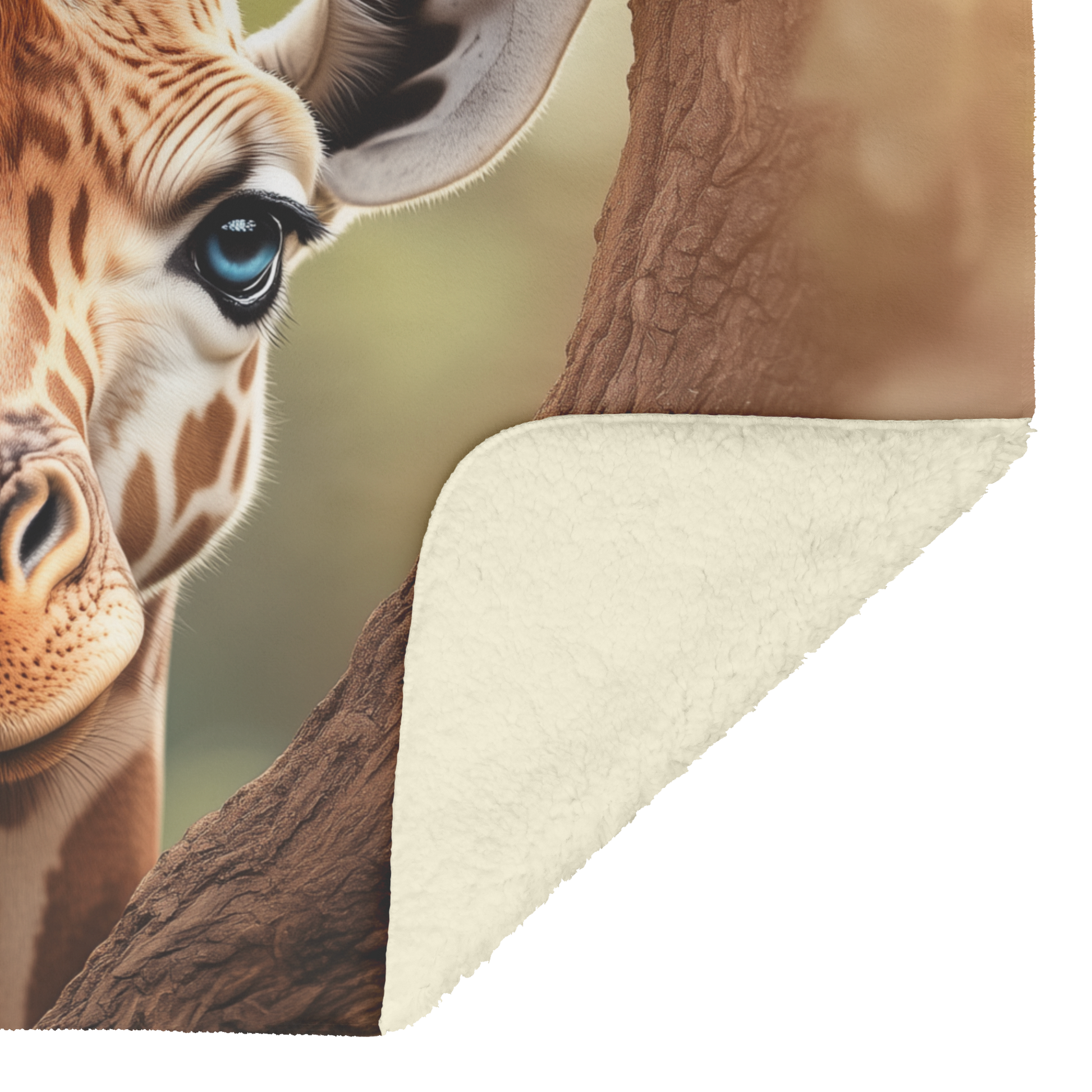 Giraffe Peeking Through Heart Shaped Vine Opening Sherpa Fleece Throw Blanket Cute Cozy Design Loving Valentines Day Gift