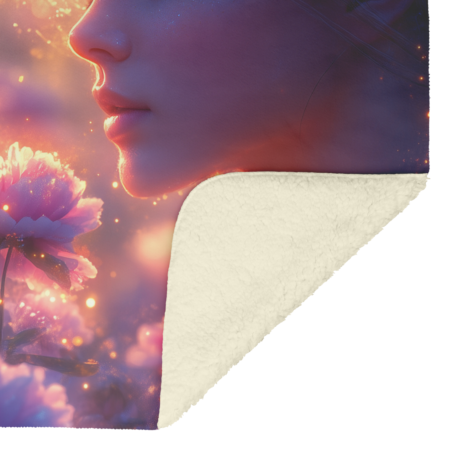 Girl_in_Garden_of_Glowing_Purple_Peonies_H_Blanket_Sherpa_Mockup.png