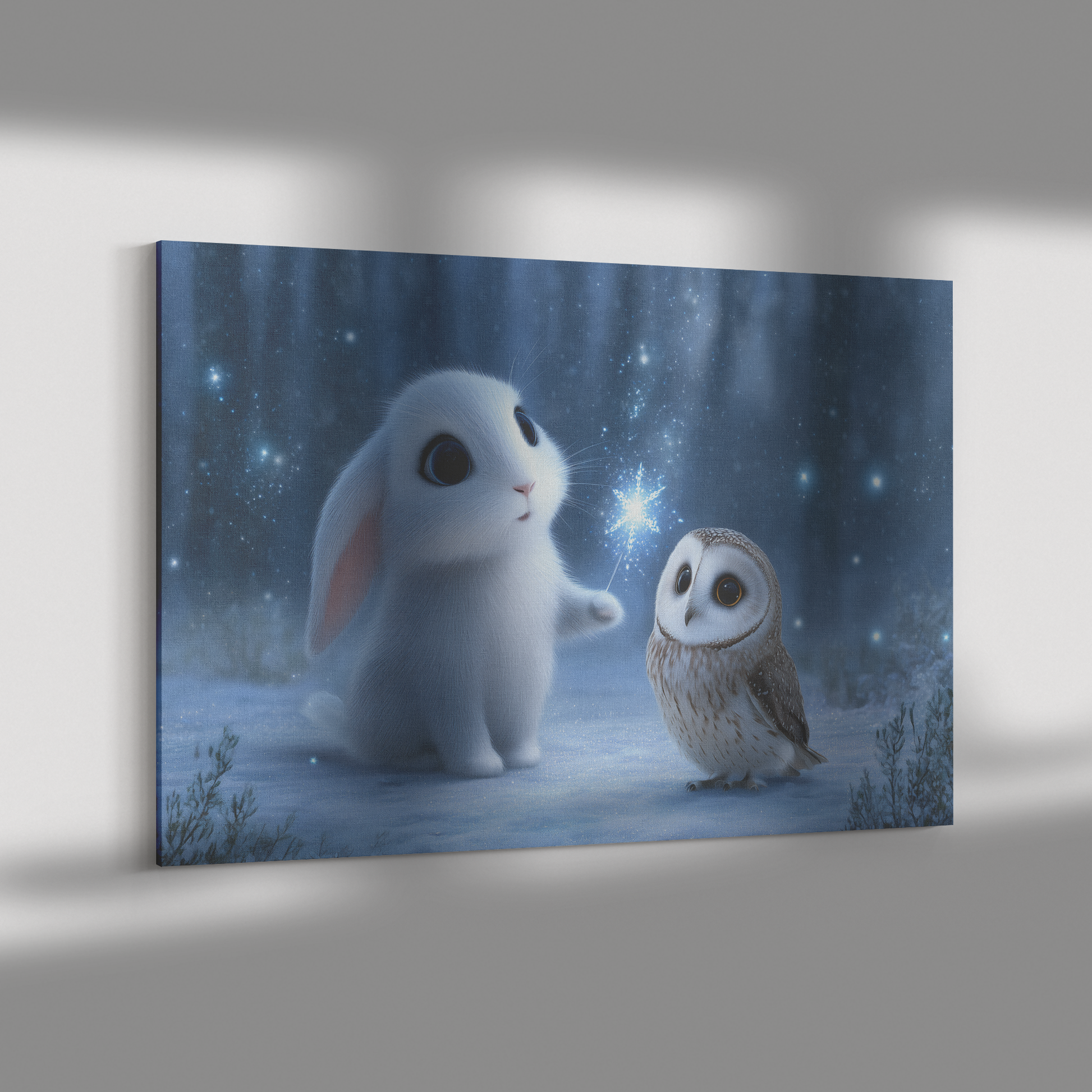 Glowing_Bunny_and_Baby_Owl_Building_Snow_H_Rectangle_Dramatic_Shadow_Mockup.png_15528051