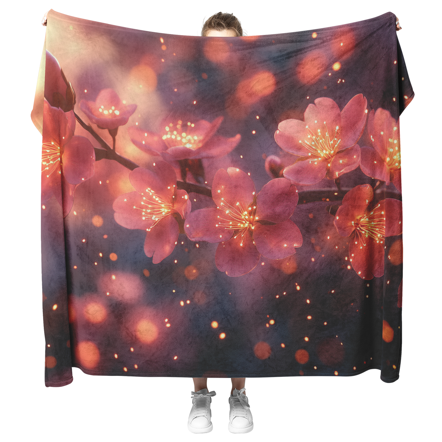 Glowing_Cherry_Blossoms_Falling_with_Spa_H_Blanket_Model_Mockup.png