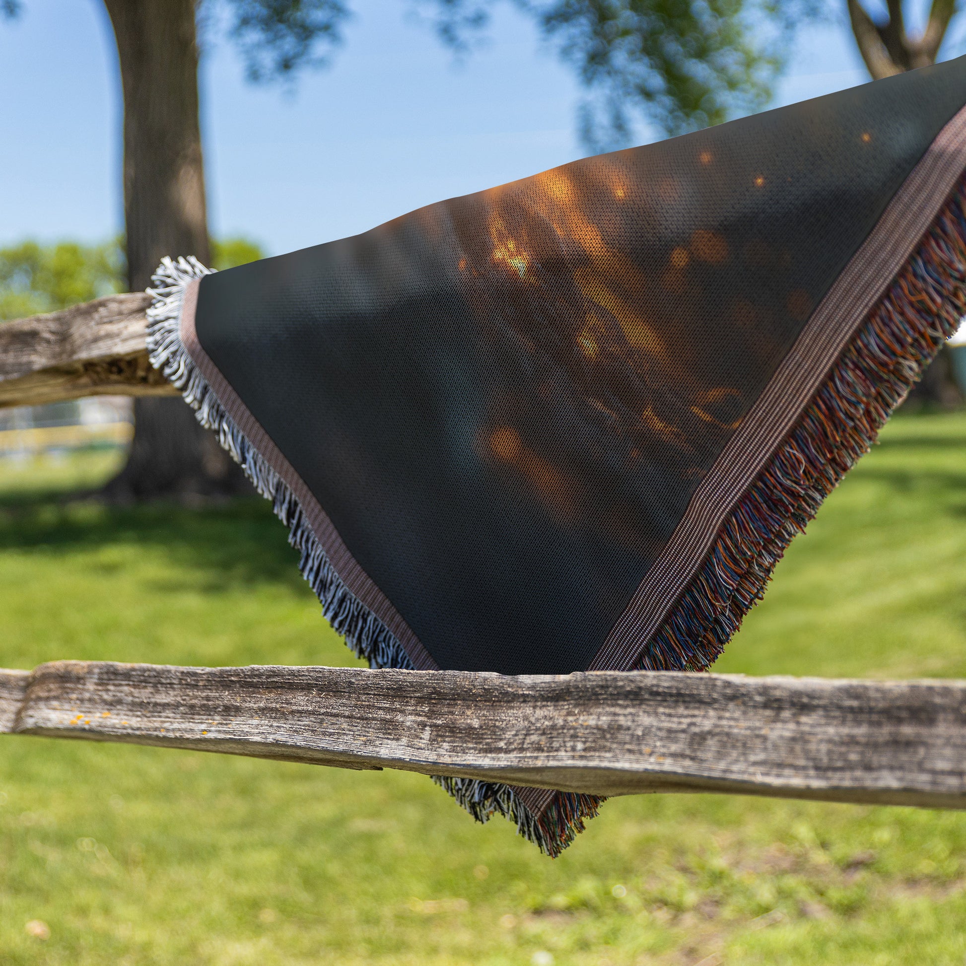 Glowing Cross Embedded in Tree Roots Woven Throw Blanket for Inspirational Christian Home Decor and Cozy Comfort - Awakening Righteousness