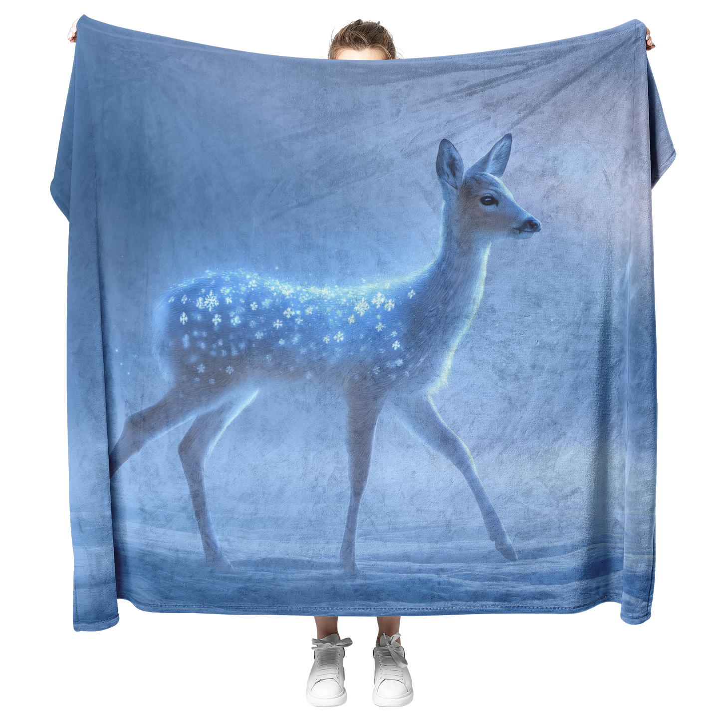Glowing_Crystal_Deer_With_Snowflake_Patt_H_Blanket_Model_Mockup.png