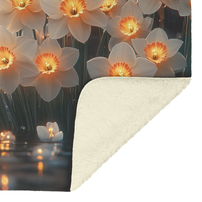 Glowing_Daffodils_by_Waterfall_Fleece_Sh_H_Blanket_Sherpa_Mockup.png