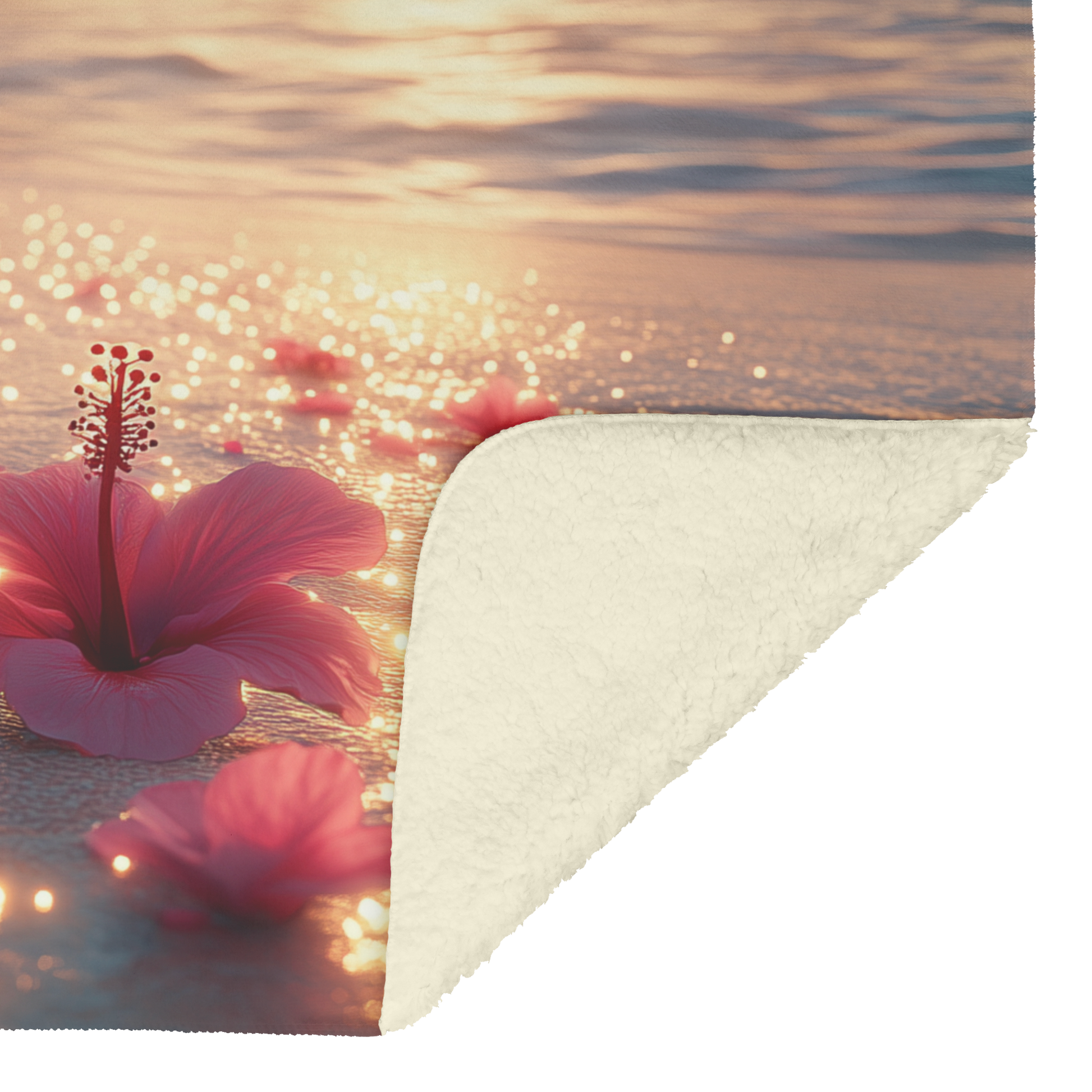 Glowing_Hibiscus_Petals_on_Beach_with_Mo_H_Blanket_Sherpa_Mockup.png