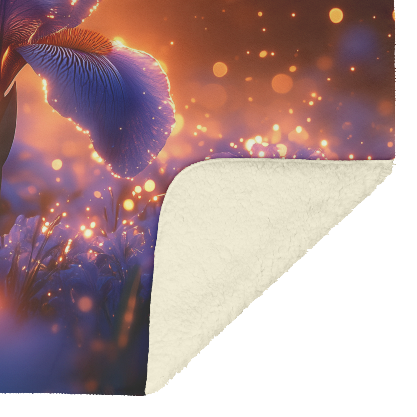 Glowing_Iris_in_Misty_Field_with_Sparkle_H_Blanket_Sherpa_Mockup.png