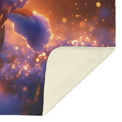 Glowing_Iris_in_Misty_Field_with_Sparkle_H_Blanket_Sherpa_Mockup.png