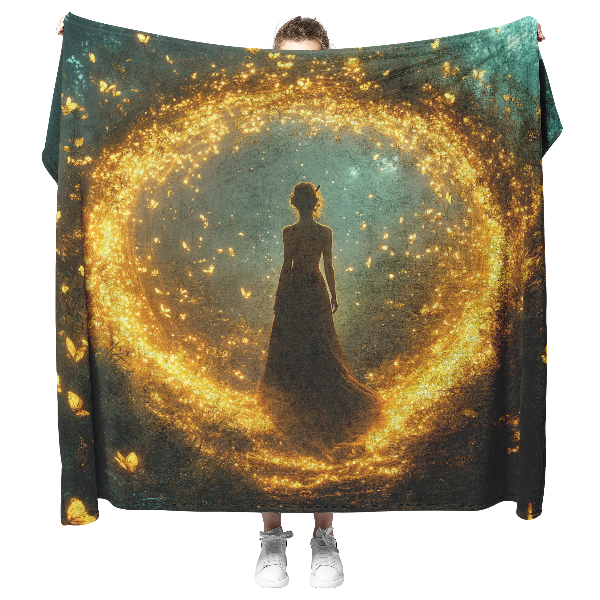 Glowing_Jasmine_Archway_with_Butterflies_H_Blanket_Model_Mockup.png
