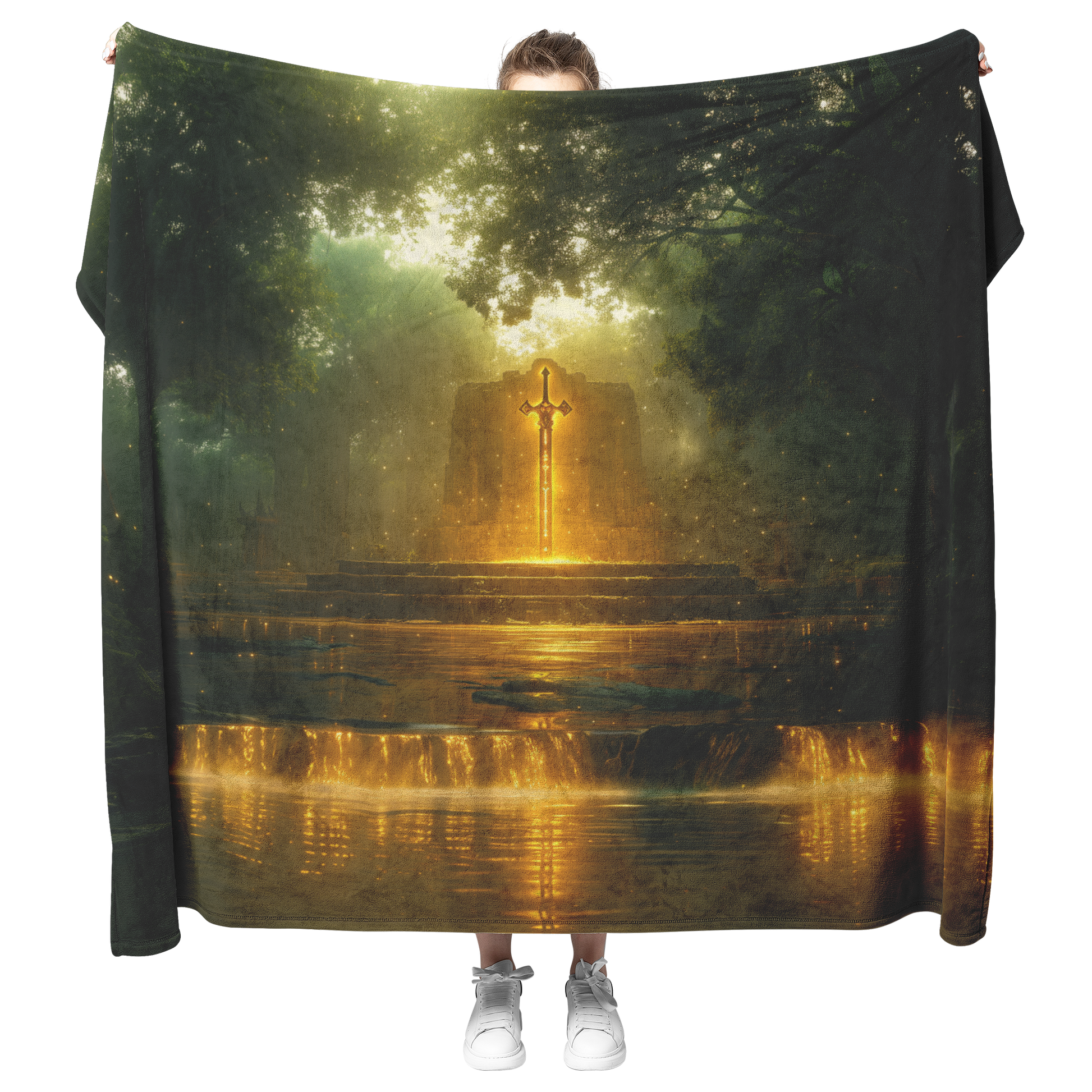 Glowing_Legendary_Sword_Surrounded_by_Sh_H_Blanket_Model_Mockup.png