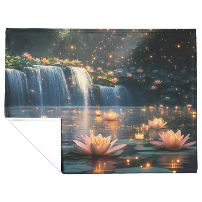 Glowing_Lilies_Beside_Crystal_Waterfall__H_Blanket_Flat_Fold_Mockup.png