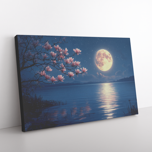 Glowing_Magnolia_Branch_Silhouetted_Agai_H_Rectangle_Angle_Floor_Mockup.png
