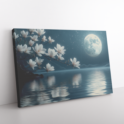 Glowing_Magnolia_Branch_Silhouetted_Agai_H_Rectangle_Angle_Floor_Mockup.png