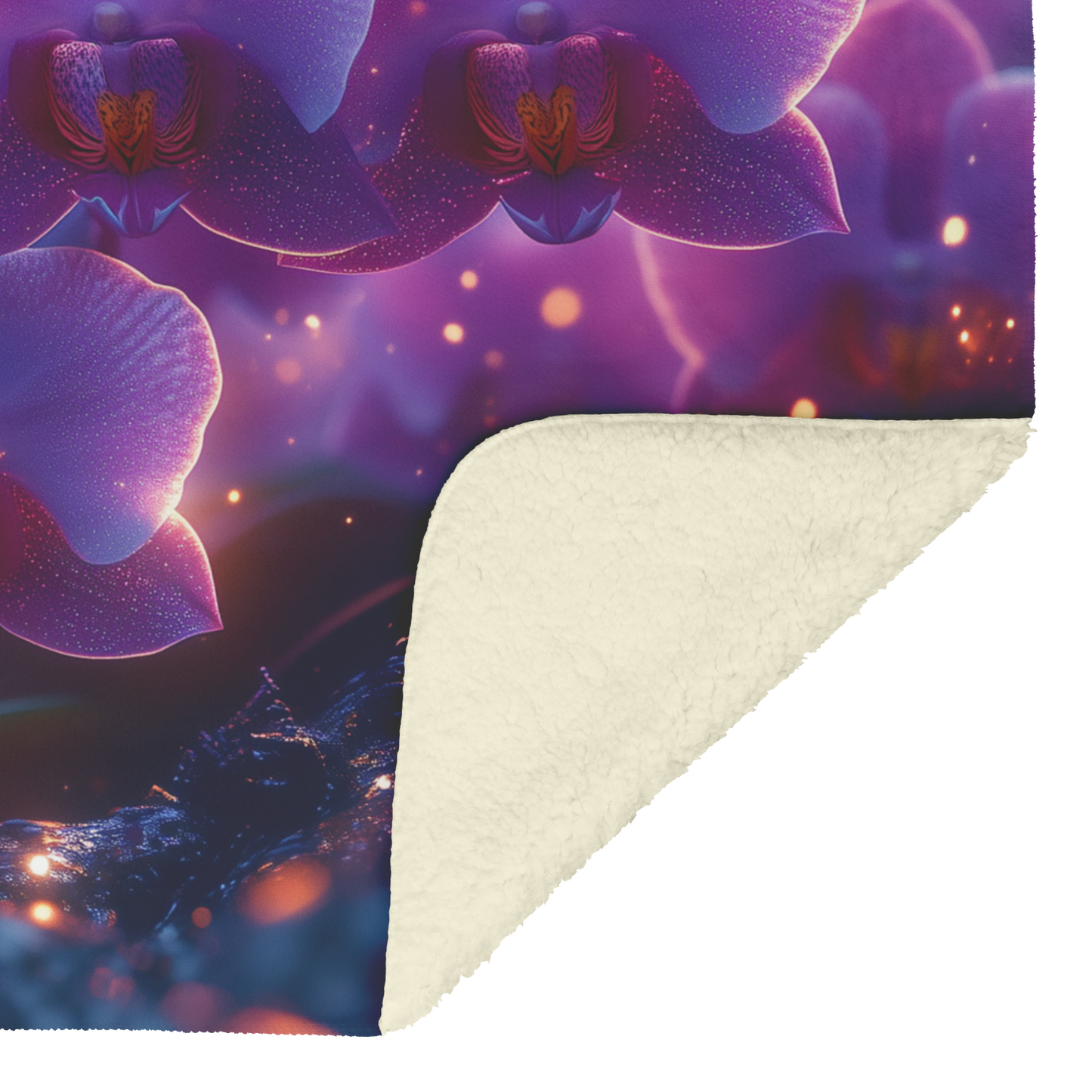 Glowing_Purple_Orchids_in_Tropical_Garde_H_Blanket_Sherpa_Mockup.png