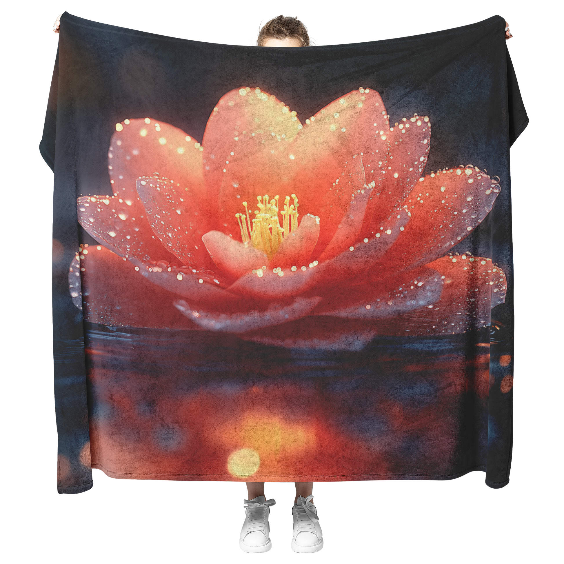 Glowing_Red_Camellia_with_Dewdrops_Rippl_H_Blanket_Model_Mockup.png