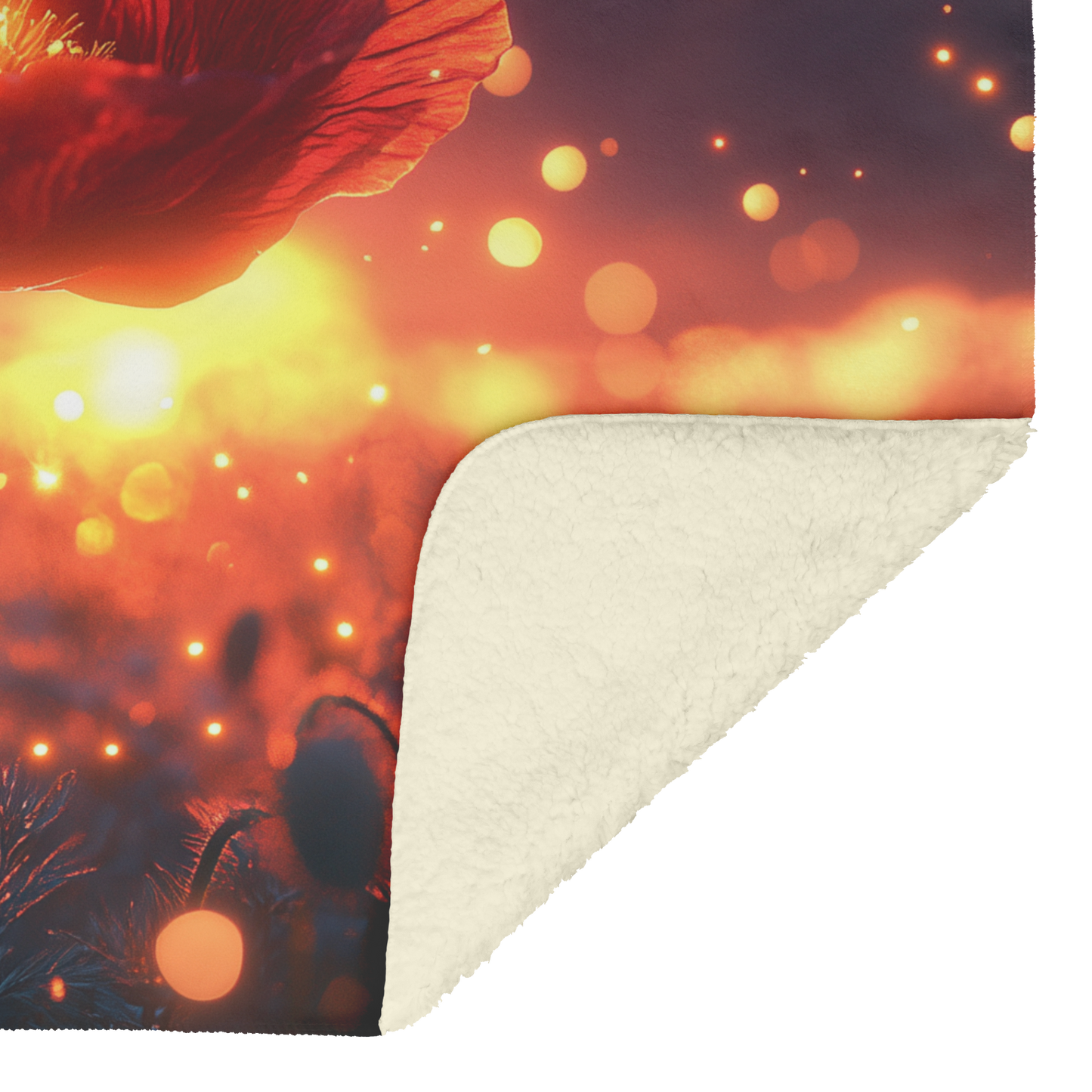 Glowing_Red_Poppy_with_Sunset_Sky_Light__H_Blanket_Sherpa_Mockup.png