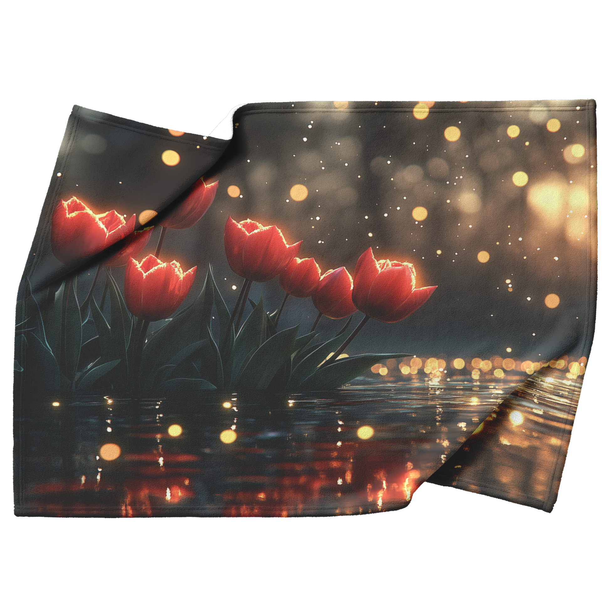 Glowing_Red_Tulips_by_Clear_Pond_with_Go_H_Blanket_Top_Bottom_Folds_Mockup.png