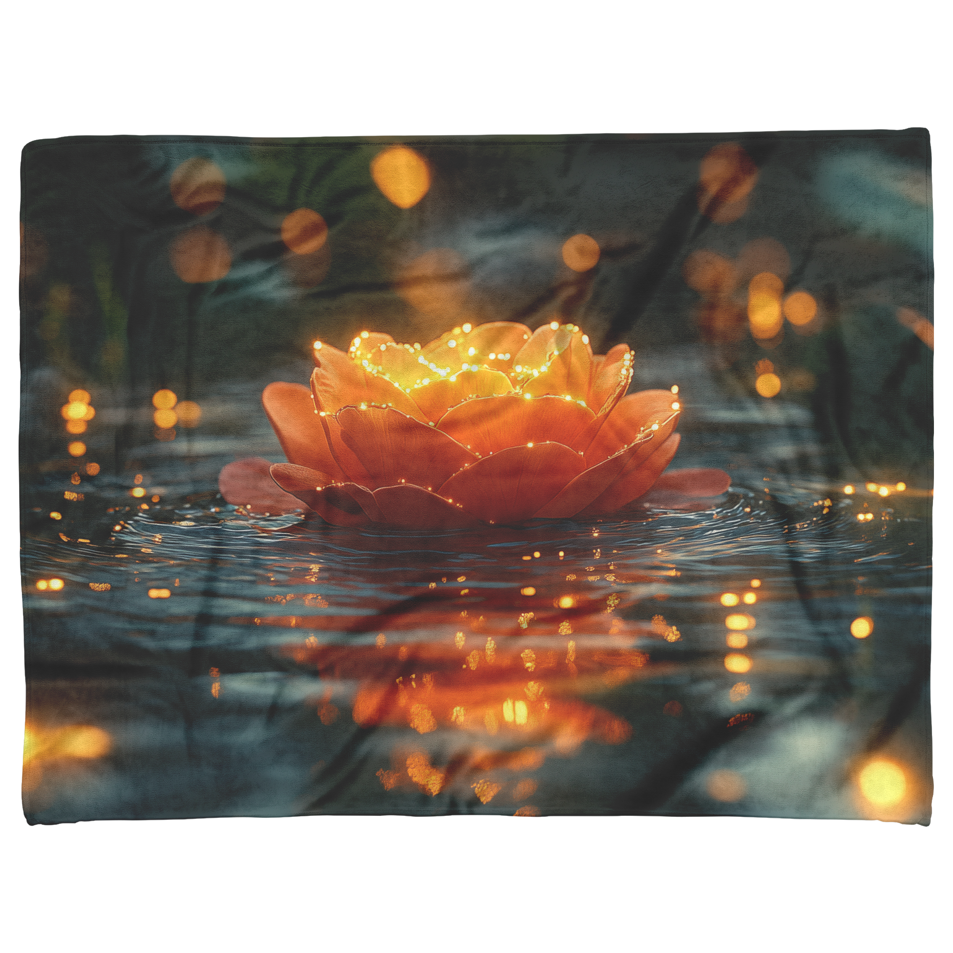 Glowing_Rose_Petal_Floating_on_Clear_Pon_H_Blanket_AS_Flat_Mockup.png