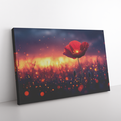 Glowing_Single_Red_Poppy_Silhouetted_Aga_H_Rectangle_Angle_Floor_Mockup.png