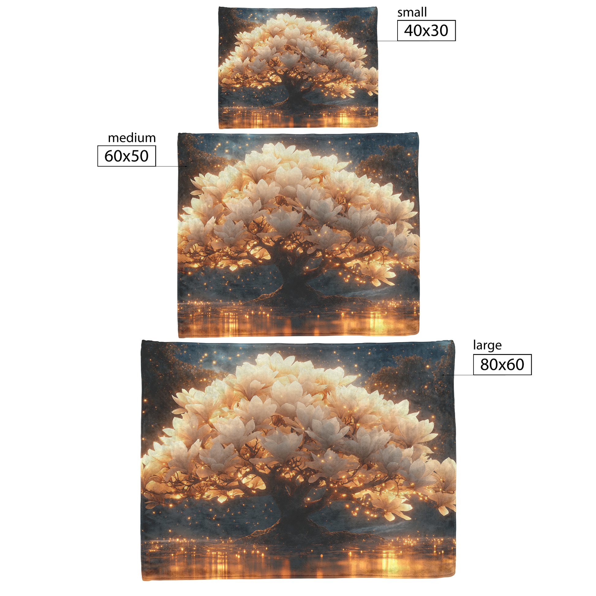 Glowing_White_Magnolia_Tree_with_Golden__H_Blanket_Size_Options_Mockup.png