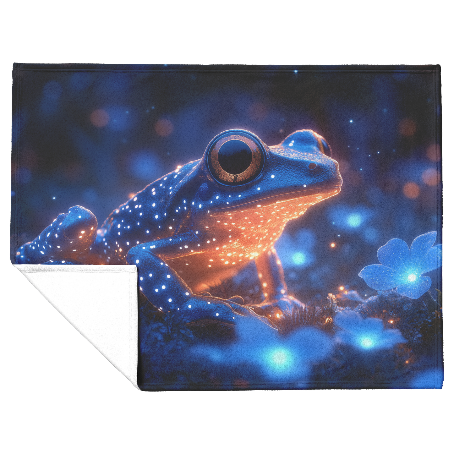 Golden_Poison_Dart_Frog_Silhouette_with__H_Blanket_Flat_Fold_Mockup.png