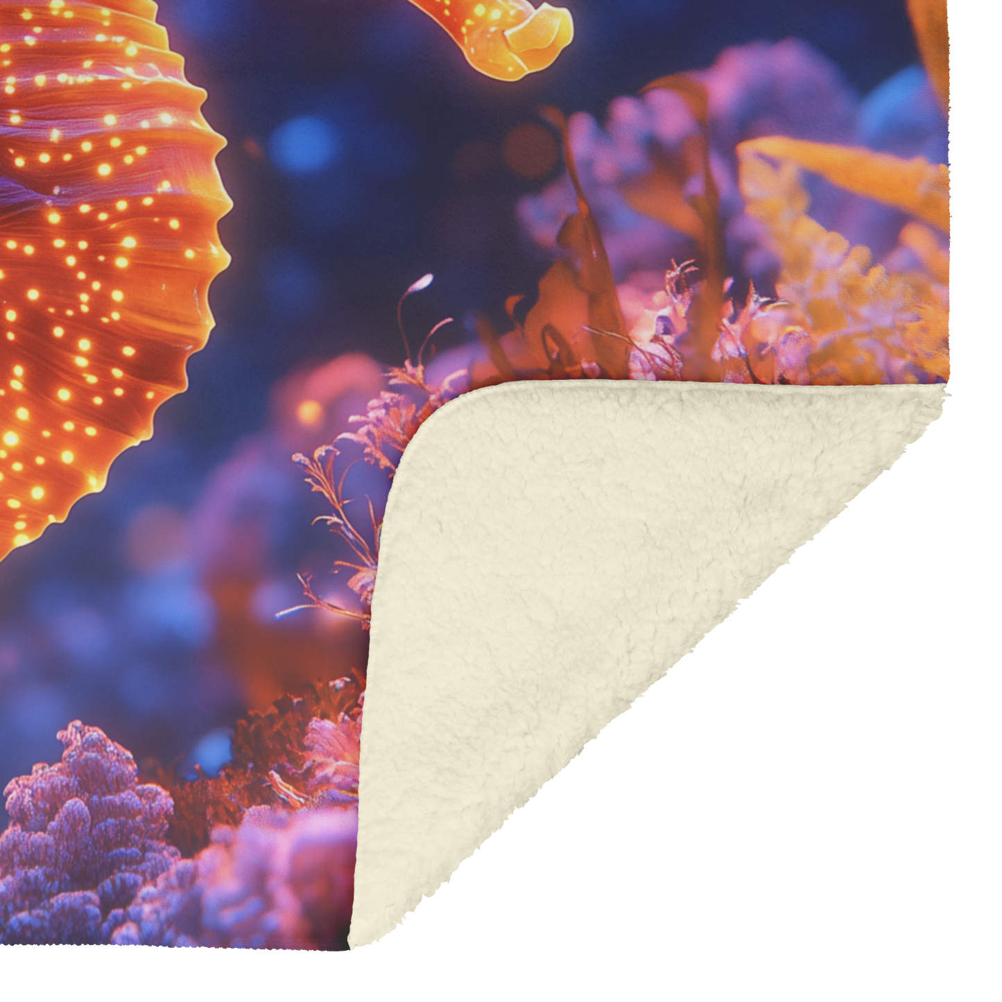 Golden_Seahorse_Swimming_Near_Glowing_Co_H_Blanket_Sherpa_Mockup.png