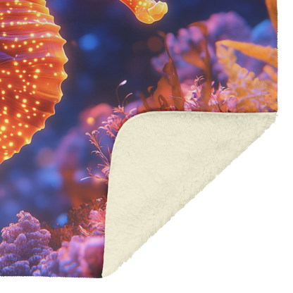 Golden_Seahorse_Swimming_Near_Glowing_Co_H_Blanket_Sherpa_Mockup.png