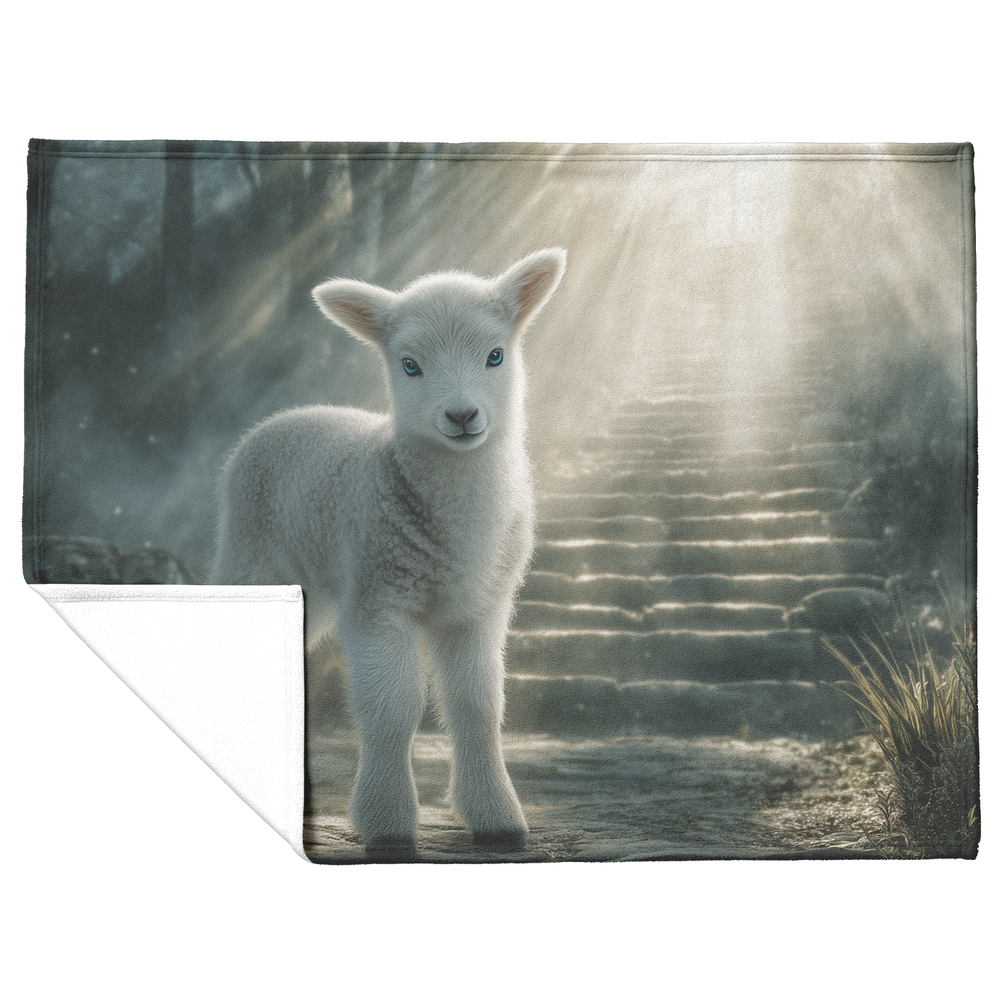 Lamb_With_Blue_Eyes_At_Radiant_Stairway__H_Blanket_Flat_Fold_Mockup.png