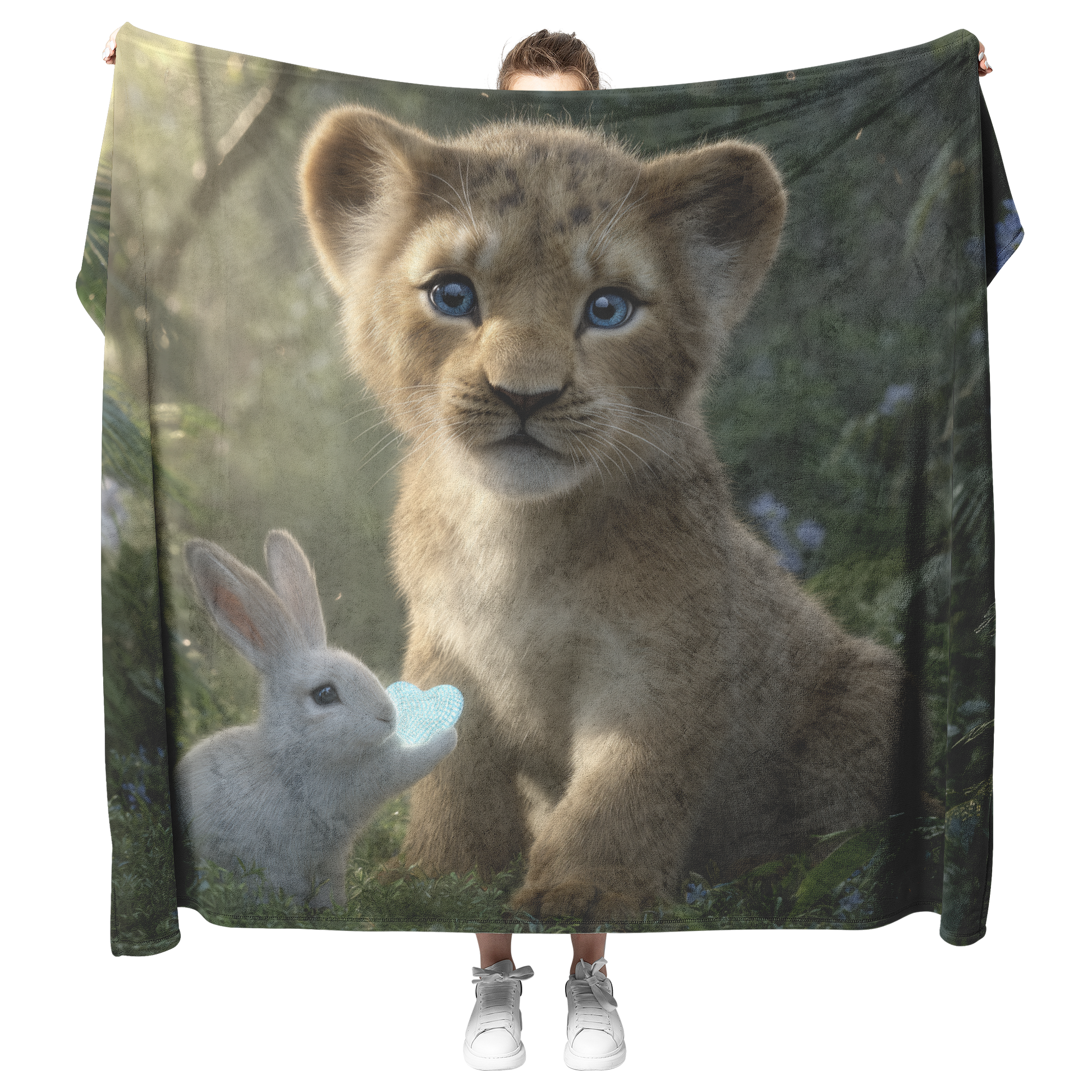 Lion_Cub_Giving_Tiny_Heart_to_Bunny_Vale_H_Blanket_Model_Mockup.png_15350983