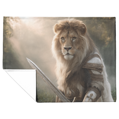 Lion_Wrapped_In_Light_Wearing_Golden_Arm_H_Blanket_Flat_Fold_Mockup.png