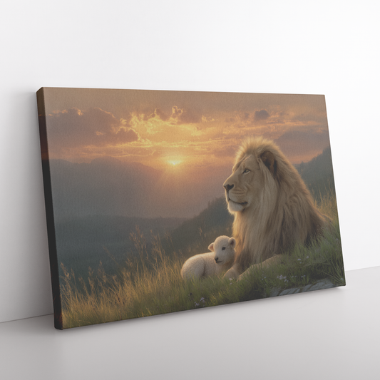 Lion_with_Lamb_Resting_in_Mane_Under_War_H_Rectangle_Angle_Floor_Mockup.png_15486493