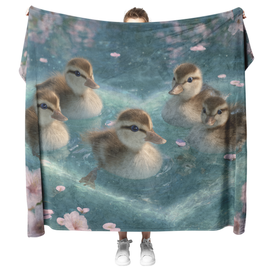 Little_Ducklings_Floating_in_Pink_Heart__H_Blanket_Model_Mockup.png_15350995