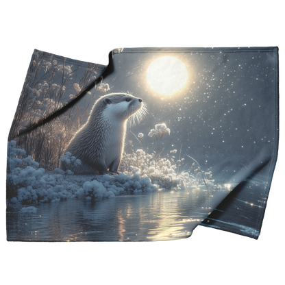 Lone_Otter_on_a_Glowing_Riverbank_Surrou_H_Blanket_Top_Bottom_Folds_Mockup.png