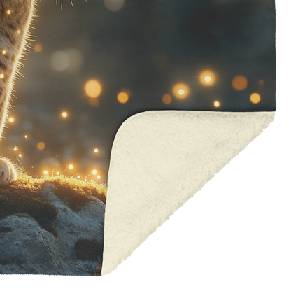 Lynx_on_a_Glowing_Moss-Covered_Rock_in_a_H_Blanket_Sherpa_Mockup.png