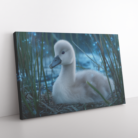 Magical_Baby_Swan_with_Blue_Eyes_in_Glow_H_Rectangle_Angle_Floor_Mockup.png_15330441