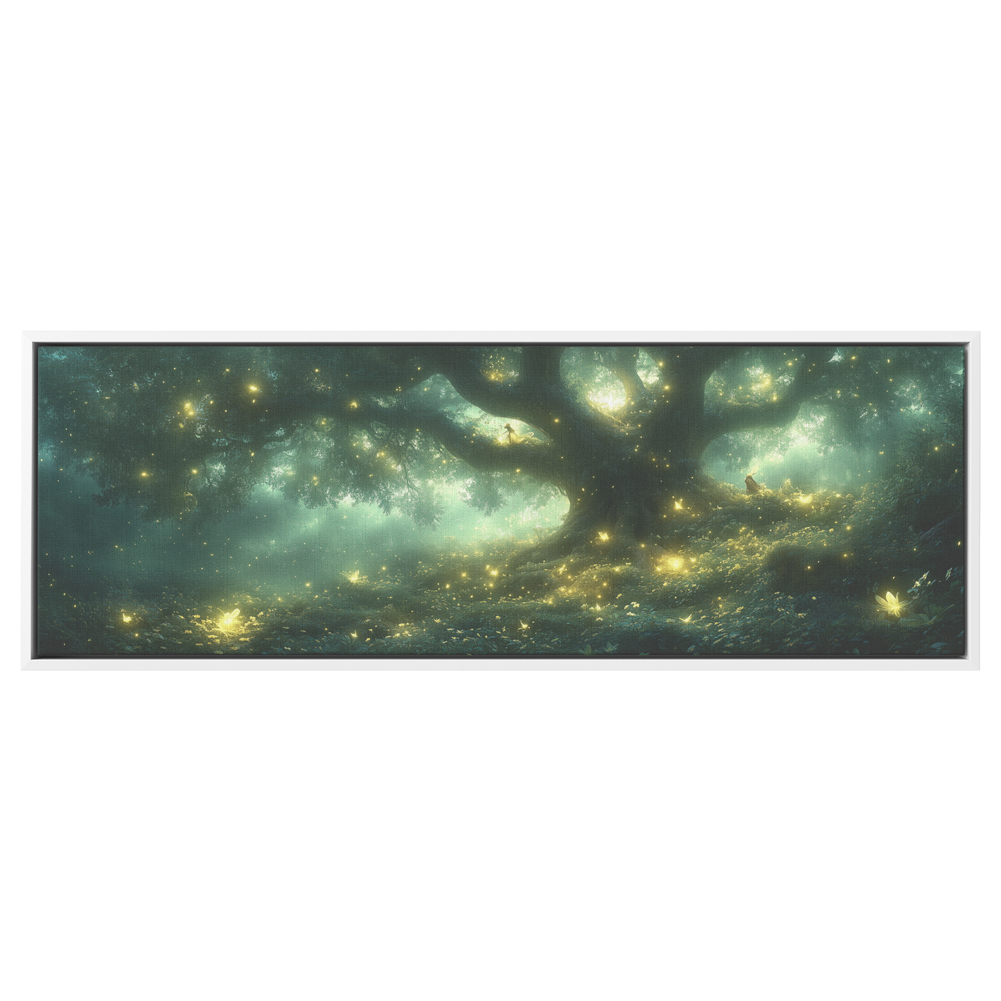 Magical_Forest_Fairies_Glowing_Trees_Lum_White_Framed_Canvas_H_Panoramic_Main_Mockup.png