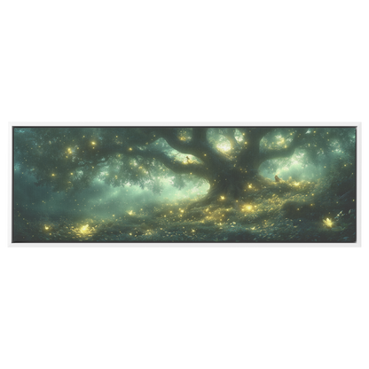 Magical_Forest_Fairies_Glowing_Trees_Lum_White_Framed_Canvas_H_Panoramic_Main_Mockup.png