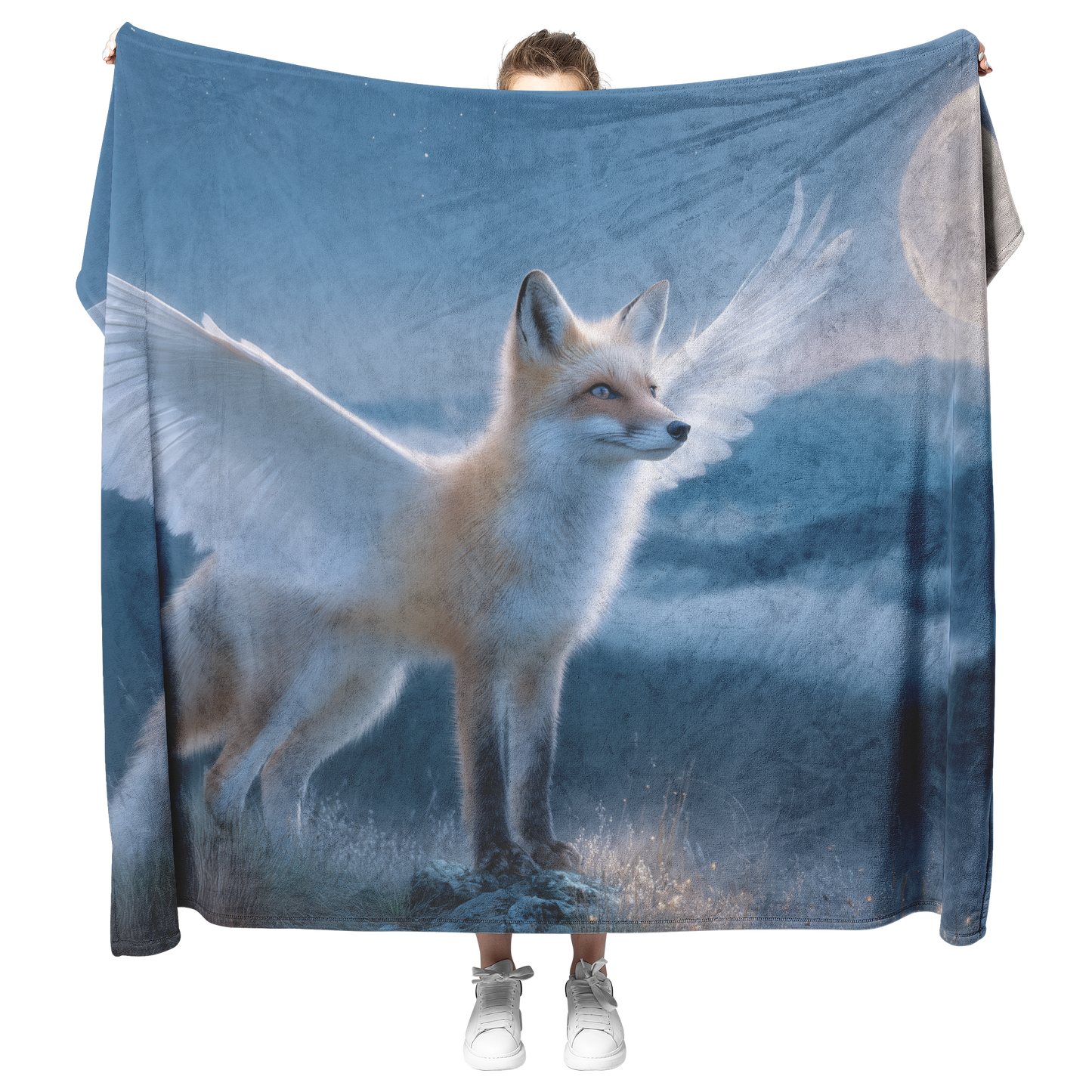 Magical_Fox_With_Wings_Standing_On_Glowi_H_Blanket_Model_Mockup.png