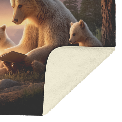 Mama_Bear_Reading_Glowing_Book_To_Cubs_B_H_Blanket_Sherpa_Mockup.png