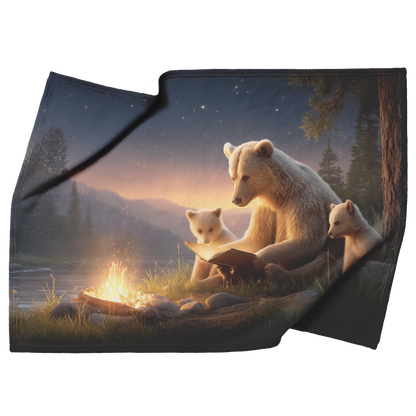 Mama_Bear_Reading_Glowing_Book_To_Cubs_B_H_Blanket_Top_Bottom_Folds_Mockup.png