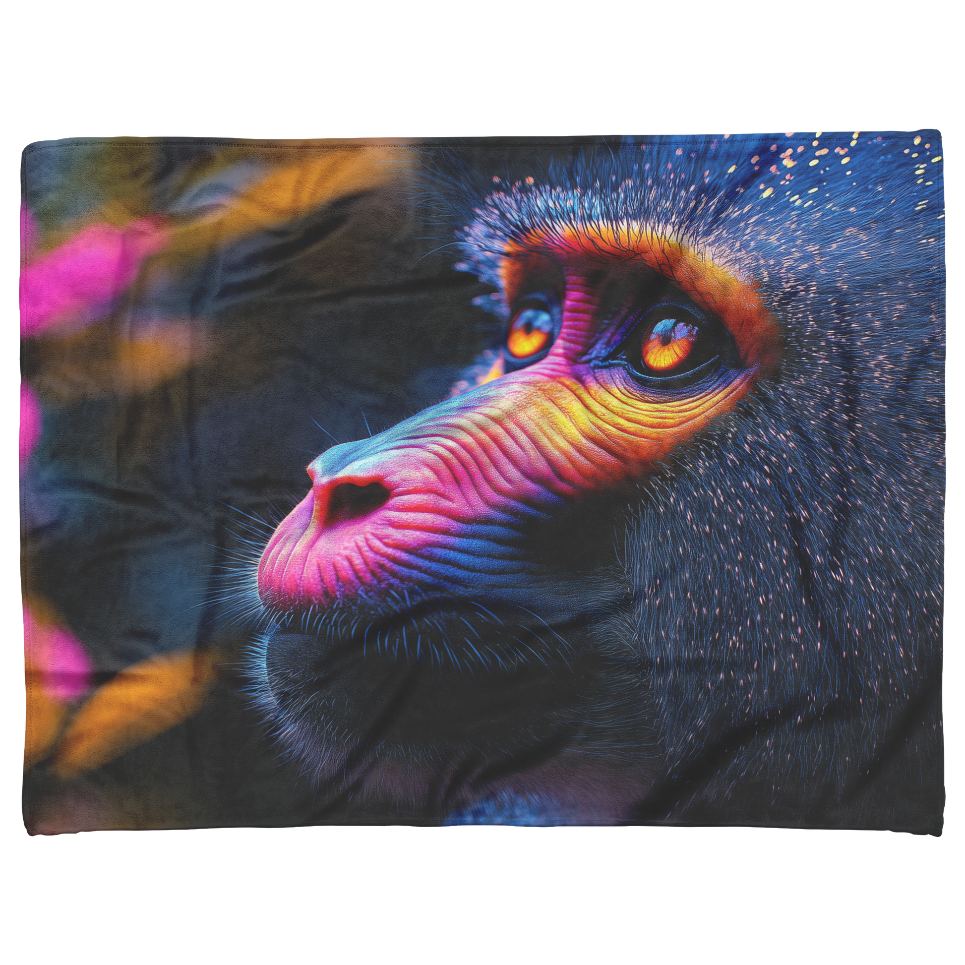 Mandrill_with_Colorful_Face_Illuminated__H_Blanket_AS_Flat_Mockup.png