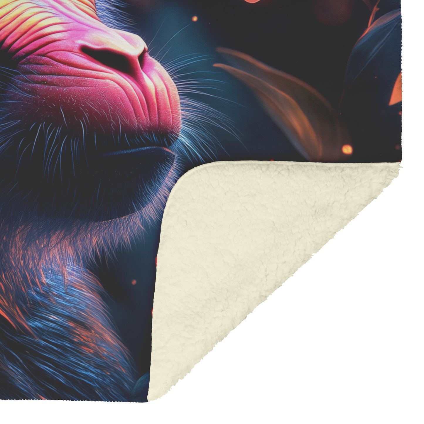 Mandrill_with_Colorful_Face_Illuminated__H_Blanket_Sherpa_Mockup.png