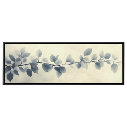 Minimalist Artwork Cascading Vine Leaves Minimal Linework Soft Gray Tones Ultra High Definition Refined Simplicity Panoramic Framed Canvas Wall Art - Awakening Righteousness