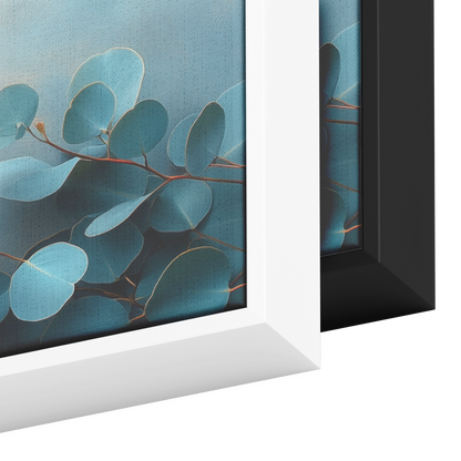 Minimalist Artwork Eucalyptus Leaves Subtle Shading Soft Gray Background Ultra High Definition Luminous Highlights Panoramic Framed Canvas Wall Art - Awakening Righteousness