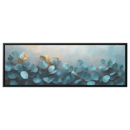 Minimalist Artwork Eucalyptus Leaves Subtle Shading Soft Gray Background Ultra High Definition Luminous Highlights Panoramic Framed Canvas Wall Art - Awakening Righteousness