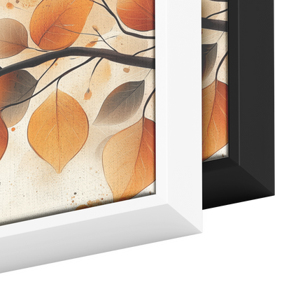 Minimalist Artwork Simple Leaves Vines Neutral Beige Tones White Background Elegant Line Art Ultra High Definition Modern Aesthetic Panoramic Framed Canvas Wall Art - Awakening Righteousness